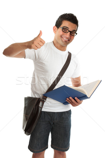 Happy university college student thumbs up Stock photo © lovleah
