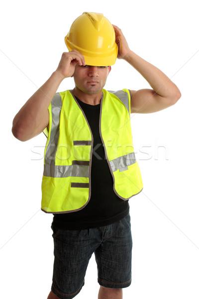 Travailleur de la construction constructeur sécurité bleu travail [[stock_photo]] © lovleah