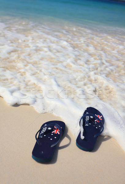 海灘度假 愛國 澳大利亞的 旗 商業照片 © lovleah