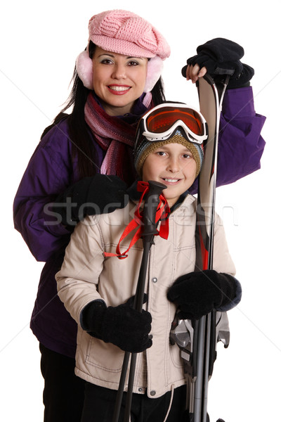 Dwa zimą narciarskie narzędzi gotowy Zdjęcia stock © lovleah