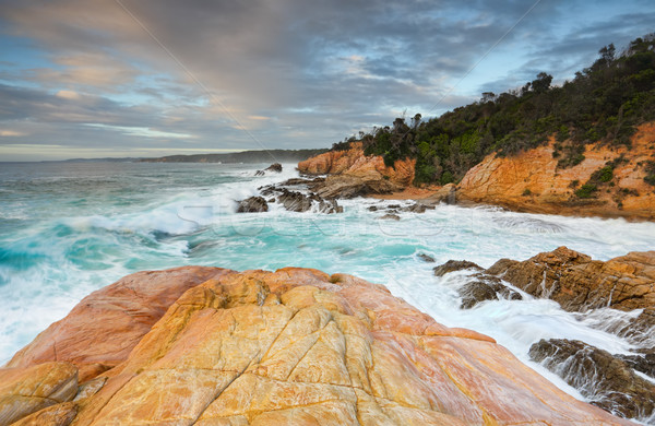 海岸線 美しい 桃 アプリコット 色 砂岩 ストックフォト © lovleah