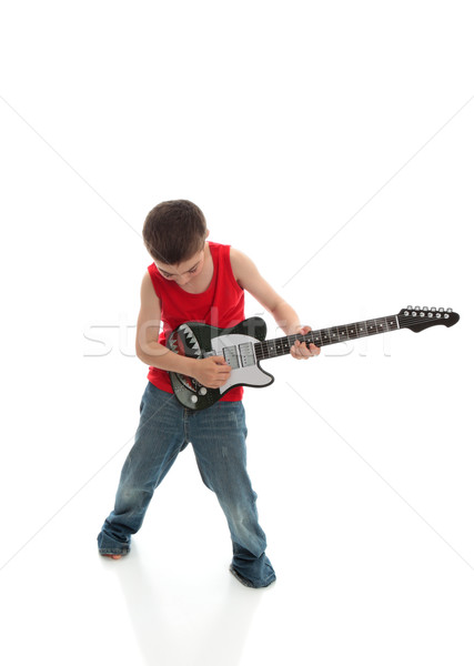 Little boy playing a guitar Stock photo © lovleah