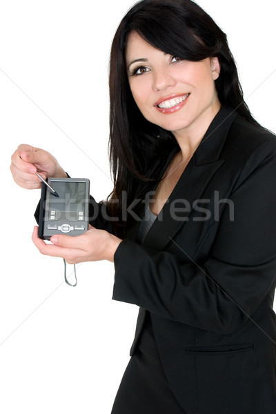 Business woman demonstrating electonic device product Stock photo © lovleah
