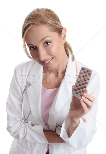 Orvos gyógyszeripari gyógyszer női tart gyógyszer Stock fotó © lovleah