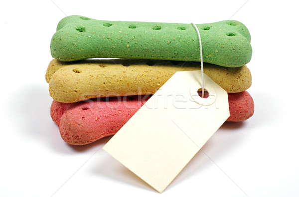 dog biscuits and blank label Stock photo © luapvision