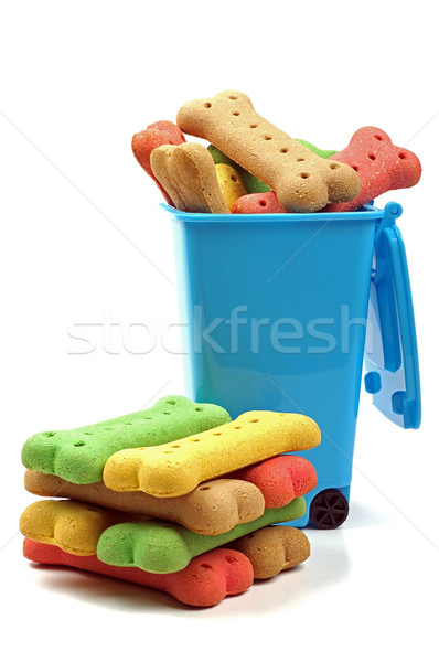 dog bones and open blue bin  Stock photo © luapvision