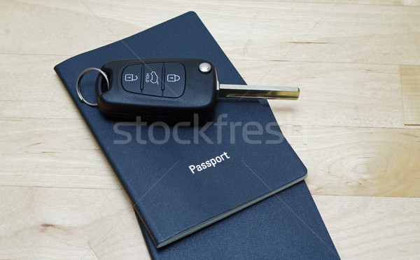 Stock foto: Pass · Autoschlüssel · zwei · blau · schwarz · Business