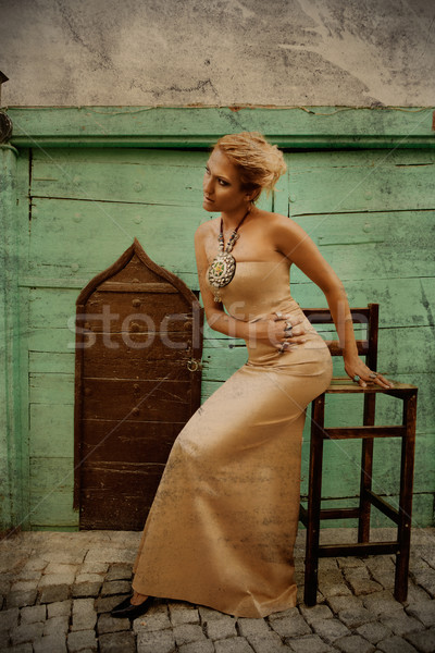 Stock photo: woman with Turkish Ottoman jewelry in the street