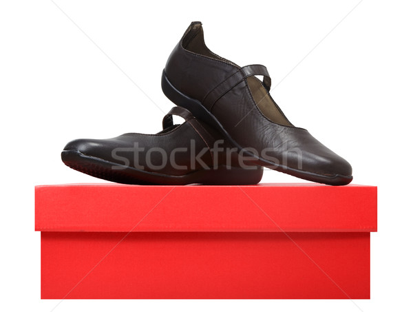 brown leather shoes on a box Stock photo © lubavnel