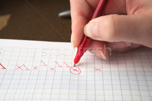Test paper with red pen Stock photo © lubavnel