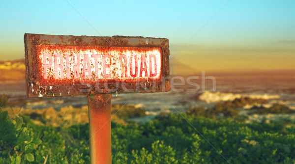 Rusted grunge metal sign Stock photo © lubavnel