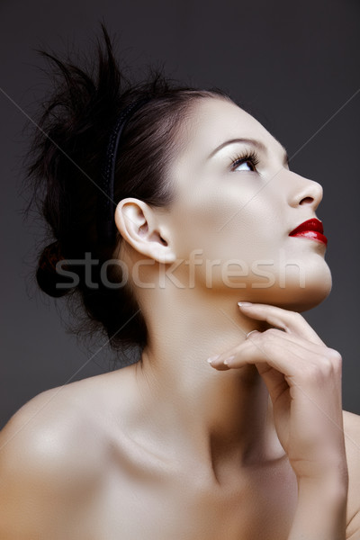 woman with red lips Stock photo © lubavnel