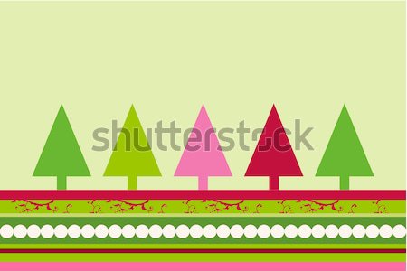 Christmas kartkę z życzeniami okładka zielone czerwony Zdjęcia stock © lubavnel