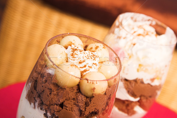 Шоколадный мусс десерта кремом белый шоколадом Сток-фото © lubavnel
