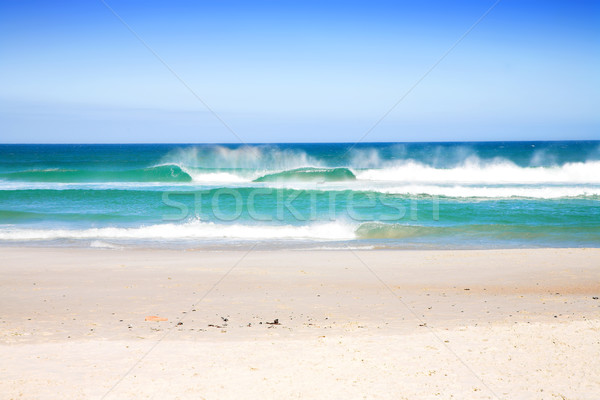 Foto stock: Playa · olas · sudáfrica · grande · cielo · azul