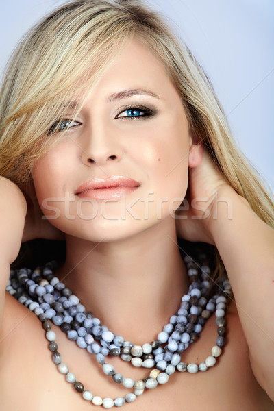 Piękna blond kobieta młoda kobieta długo włosy Zdjęcia stock © lubavnel