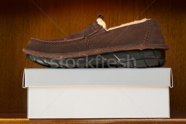brown shoes on box Stock photo © lubavnel