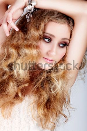 blond woman with long hair Stock photo © lubavnel