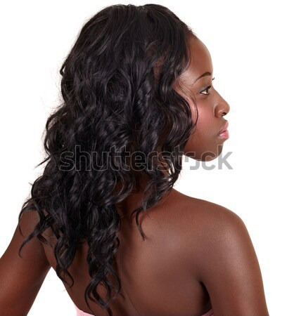 African beautiful woman with long hair Stock photo © lubavnel
