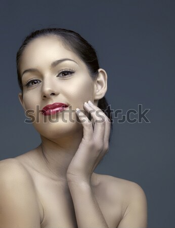 Mujer hermosa femenino persona pelo largo maquillaje jóvenes Foto stock © lubavnel