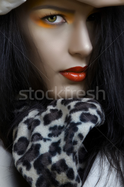 商業照片: 女子 · 橙 · 化妝 · 光明 · 紅唇 · 頭髮
