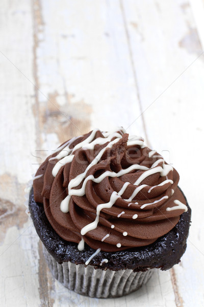 Stock photo: Creamy chocolate cupcake
