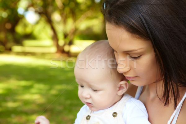 Erkek anne genç kadın bebek oğul park Stok fotoğraf © lubavnel