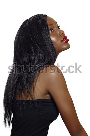 African beautiful woman with long hair. Stock photo © lubavnel