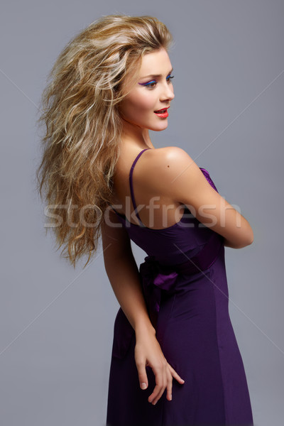 Blond with red lips. Stock photo © lubavnel