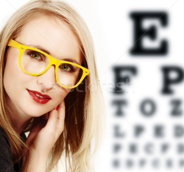 woman with yellow glasses. Stock photo © lubavnel