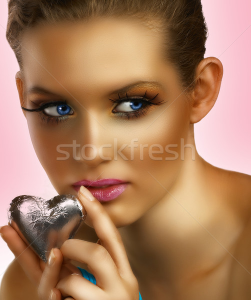 blond with heart. Stock photo © lubavnel