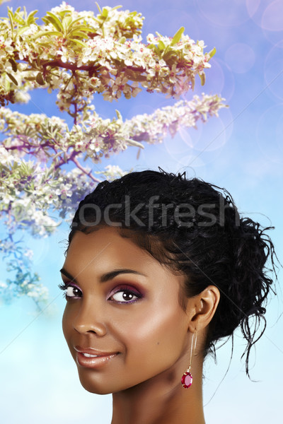 African under spring blooming branches Stock photo © lubavnel