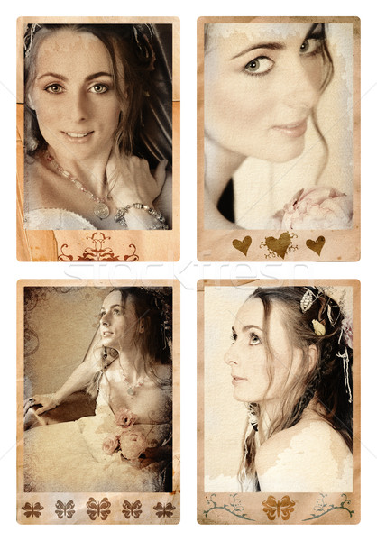 Grunge bride photos. Stock photo © lubavnel