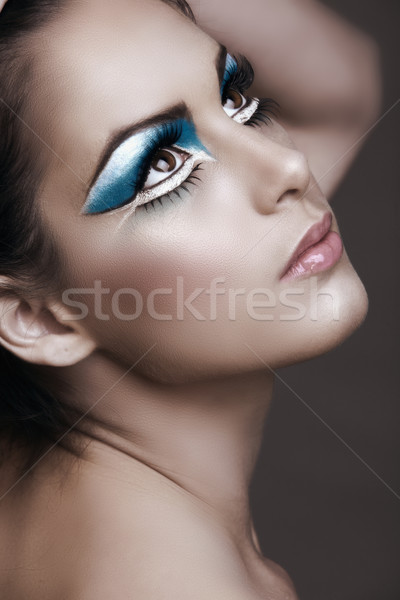 商業照片: 女子 · 光明 · 藍色 · 美麗 · 貓