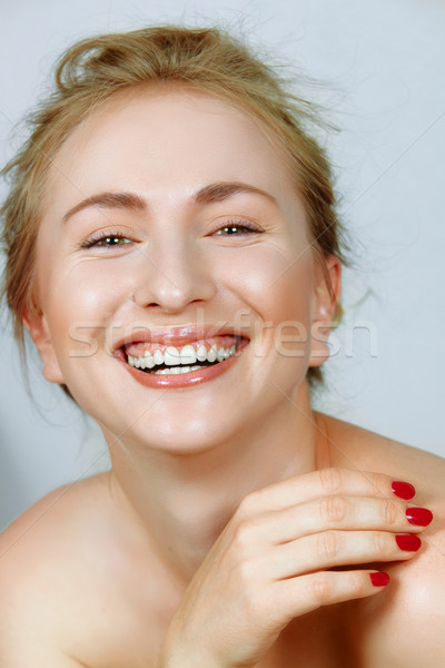 Riendo mujer hermosa reír líneas Foto stock © lubavnel