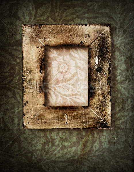 Grunge frame hout afwerking vintage bloem Stockfoto © lubavnel