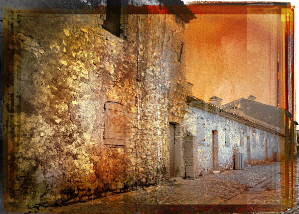 vintage picture of a rustic french street  Stock photo © lubavnel