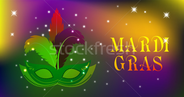 Mardi Gras mask, colorful poster, template, flyer. Vector illustration. Stock photo © lucia_fox