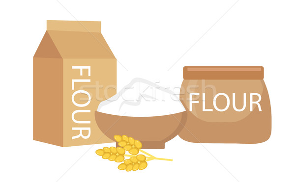 Flour set, flat style. isolated on a white background. still life. Vector illustration Stock photo © lucia_fox