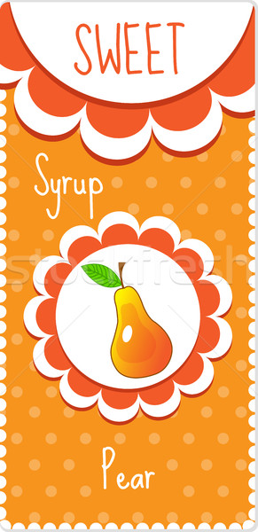 Stock foto: Süß · Obst · Etiketten · Getränke · Sirup · Marmelade
