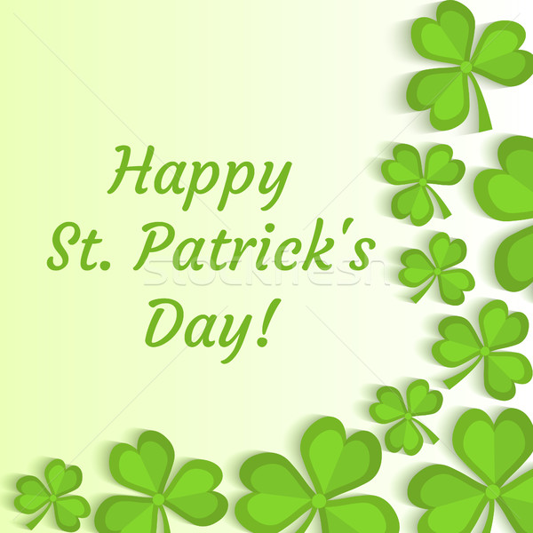 St. Patrick's Day greeting card, invitation, poster, flyer. Template for your design with clover, sh Stock photo © lucia_fox