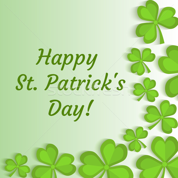 St. Patrick's Day greeting card, invitation, poster, flyer. Template for your design with clover, sh Stock photo © lucia_fox