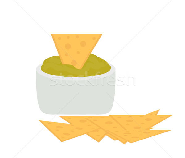 Nachos icon flat, cartoon style isolated on white background. Vector illustration, clip art. Traditi Stock photo © lucia_fox