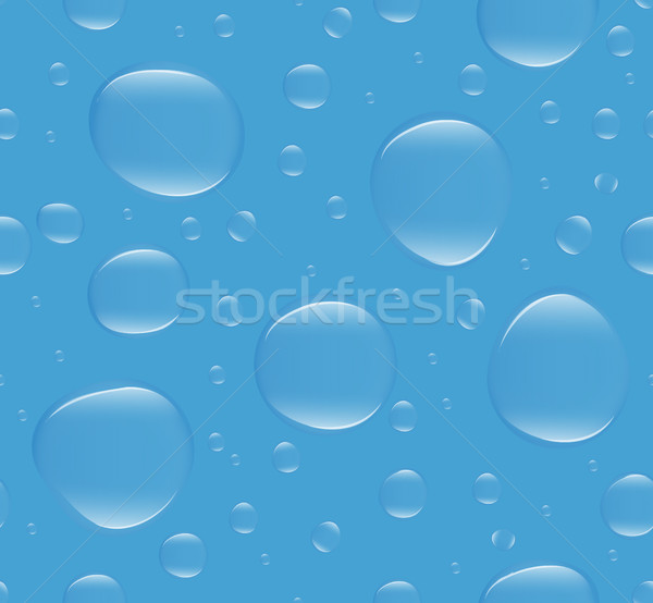 Realistic water bubbles seamless pattern, endless background. Soap , drops blue backdrop. Vector ill Stock photo © lucia_fox