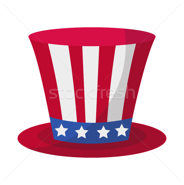 Cylinder hat icon flat style. 4th july concept. Isolated on white background. Vector illustration. Stock photo © lucia_fox