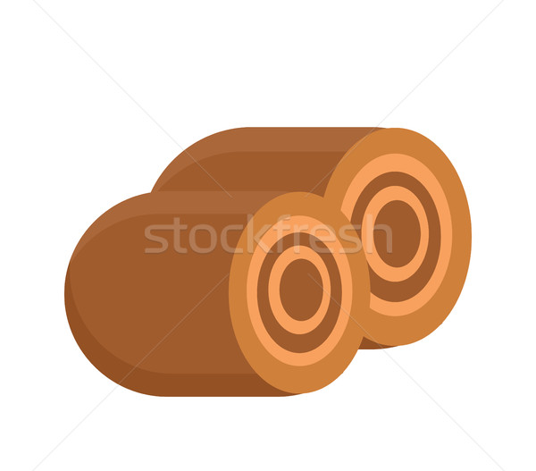 Bun roll with stuffing icon. Flat design, isolated on white background. Vector illustration, clip ar Stock photo © lucia_fox