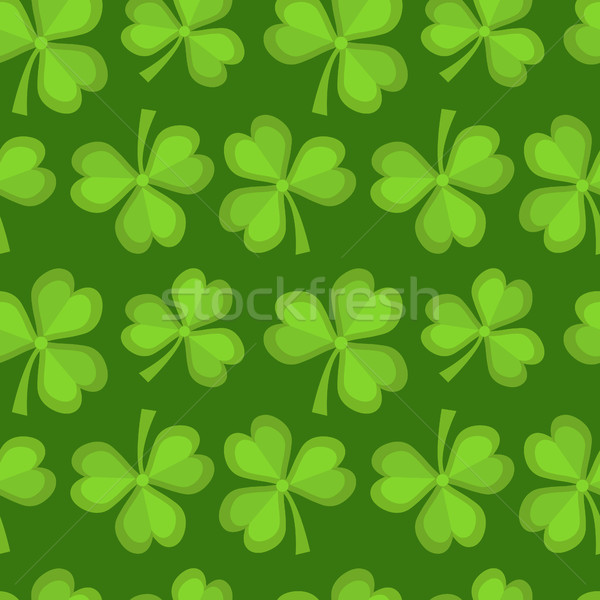 Stock photo: Clover seamless pattern. St. Patricks Day endless repeated backdrop, texture, wallpaper. Luck symbol