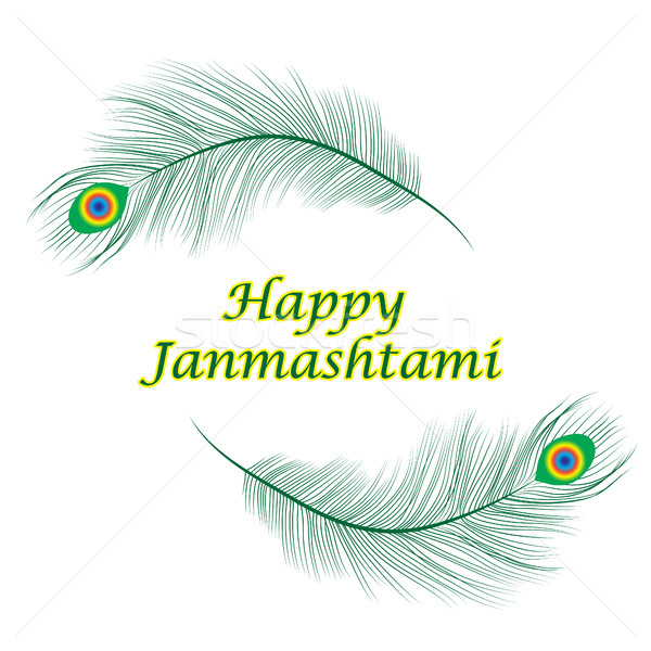 Happy janmashtami, Indian feast of the birth of Krishna. Greeting card janmashtami. Invitation janma Stock photo © lucia_fox