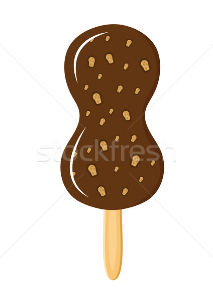 Chocolate ice-cream lolly, flat cartoon style. Isolated white background. Vector illustration, clip  Stock photo © lucia_fox
