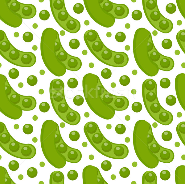 Green peas seamless pattern. Pod endless background, texture. Vegetable backdrop. Vector illustratio Stock photo © lucia_fox